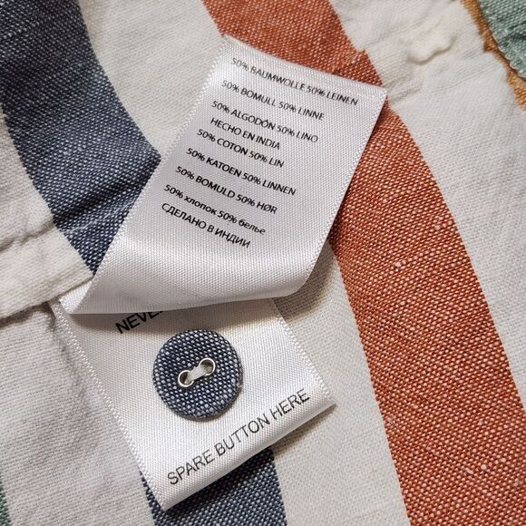 Seasalt Cornwall Glowing Skies Tunic Top Linen Multicolor Striped Size 12/US 8 - Picture 8 of 13